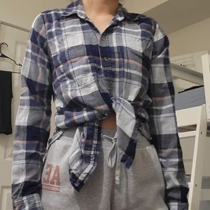 American Eagle Blue Plaid Shirt
